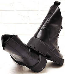 Женские кожаные ботинки демисезонные Maria Sonet 329-k Black.
