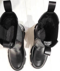 Высокие ботинки женские кожаные зимние челси AVK – 21074 Black.