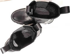 Кожаные зимние ботинки челси на меху женские AVK – 21074 Black.