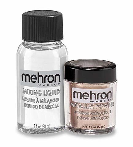 MEHRON Металева пудра-порошок Metallic Powder (5 г) з рідиною для змішування Mixing Liquid (30 г), ROSE GOLD (Рожеве Золото)