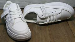 Белые модные кроссовки туфли спортивные женские El Passo 820 All White.
