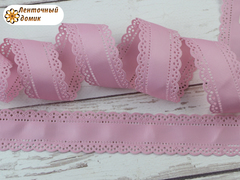 Лента репсовая Перфорированная розовая ширина 30 мм