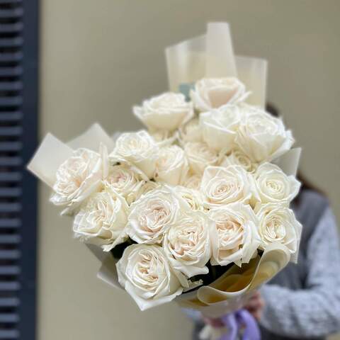 25 білих троянд Playa Blanca «Ніжність троянд», Квіти: Троянда піоновидна