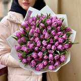 Photo of 75 lilac tulips in a bouquet «Romantic spring»