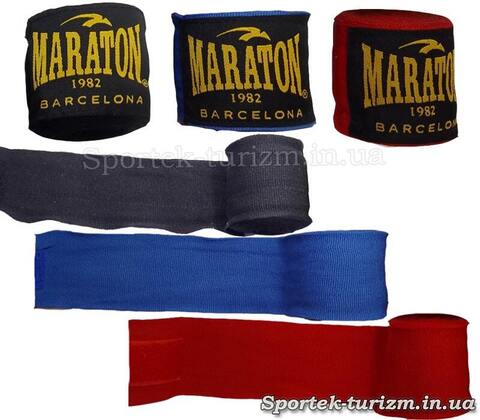 Эластичные бинты на запястья для бокса Maraton 4м (х/б+эластан)