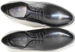 Классические черные туфли мужские дерби Ikoc 3416-1 Black Leather.