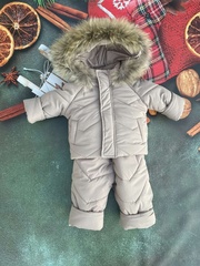 Комбінезон з курткою зимовий дитячий Look Пухнастик бежевий