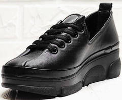 Черные женские кроссовки туфли танкетка Mario Muzi 1350-20 Black.