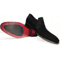 Черные замшевые туфли лоферы мужские Ikoc 3410-7 Black Suede.