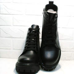 Зимние ботинки женские кожа Frenzony 701-20 Black Leather&Fur.