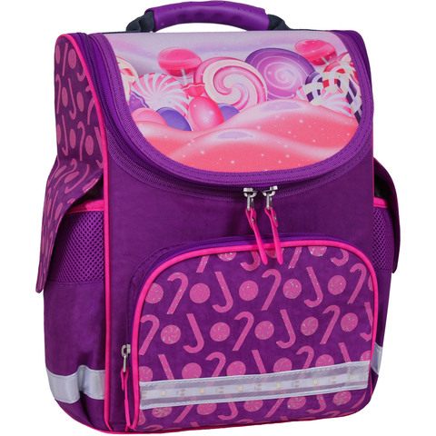 Рюкзак школьный каркасный с фонариками Bagland Успех 12 л. фиолетовый 409 (00551703)