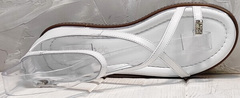Кожаные сандали босоножки на тонких ремешках Evromoda 454-402 White.