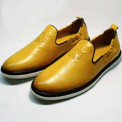Мужские туфли слиперы смарт кэжуал King West 053-1022 Yellow-White.