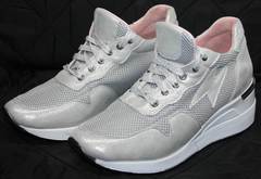 Стильные женские кроссовки Topas 4C-8045 Silver.