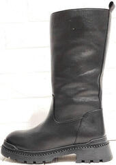 Кожаные полусапоги женские ботинки зимние Evromoda 020-927-001 Black.