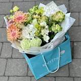 Photo of Juicy bouquet with peony roses «Green mango»