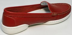 Кожаные летние туфли кэжуал стиль для женщин Evromoda 042.5710 WRed.
