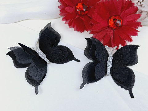 Набір заготовок для метеликів шифонових чорних (на 2 метелика)