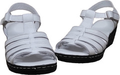 Белые женские сандали босоножки кожаные AVK 111-2 White Black.