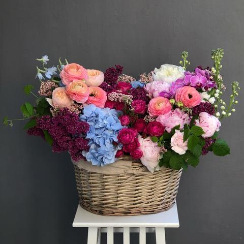 Photo of Basket with flowers 