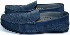 Красивые модные туфли мужские IKOC 1352-2 Blue.