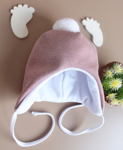 Утепленная шапка для новорожденных Нобл (0-3 мес, сирень)