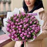 Photo of 75 lilac tulips in a bouquet «Romantic spring»