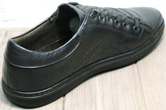 Кеды кроссовки мужские кожаные черные весна осень Novelty 5235 Black.