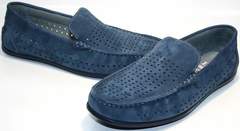 Мужские туфли мокасины IKOC 1352-2 Blue.