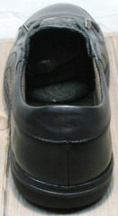 Черные кроссовки с черной подошвой мужские кожаные весна осень Novelty 5235 Black.