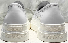 Летние кроссовки на высокой подошве - туфли женские лоферы Derem 372-17 All White.