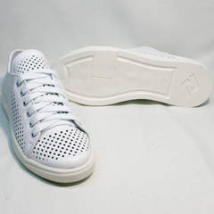 Женские белые кожаные кеды туфли на низком ходу ZiKo KPP2 Wite.