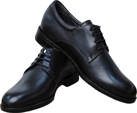 Черные туфли мужские класика. Кожаные туфли дерби Luciano Bellini Black Leather.