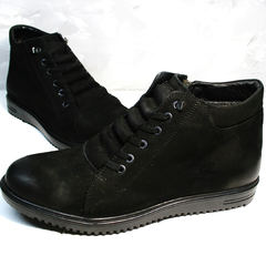 Ботинки мужские зимние кожаные Luciano Bellini 71783 Black.