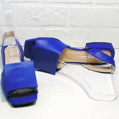 Красивые босоножки на каблуке с открытым носом Amy Michelle 2634 Ultra Blue.