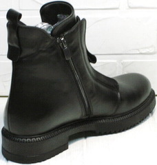 Черные осенние ботинки на низком каблуке Tina Shoes 292-01 Black.