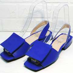 Модные женские сандали открытые босоножки на каблуке 3см Amy Michelle 2634 Ultra Blue.