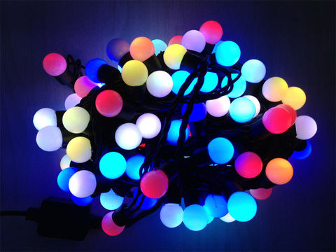 Гирлянда шарики разноцветная LED  светодиодная 10 м 100 лед