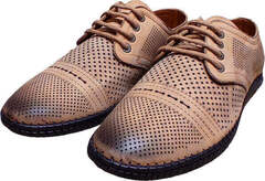 Кожаные туфли мокасины мужские casual стиль Luciano Bellini S203 – Beige Nubuk.