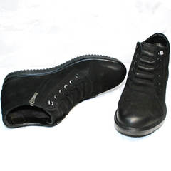Мужские зимние ботинки из натуральной кожи Luciano Bellini 71783 Black.