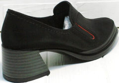 Кожаные женские туфли на каблуке 6 см осень весна H&G BEM 167 10B-Black.