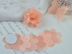 Заготовка для квітки з блискучої органзи персикова