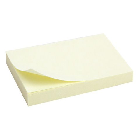 Блок бумаги с липким слоем для заметок Axent 50x75 мм (100 шт.) жёлтый (3312-01)