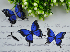 Метелики з тканини вирізані сині №28