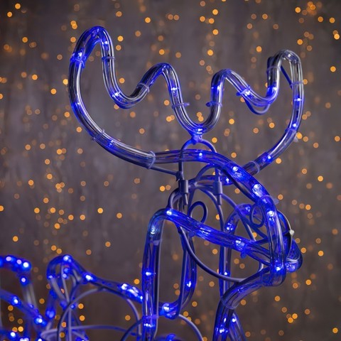 синий олень фигура новогодняя