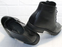 Теплые мужские ботинки с мехом Ikoc 3640-1 Black Leather.