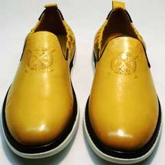 Закрытые туфли летние мужские King West 053-1022 Yellow-White.