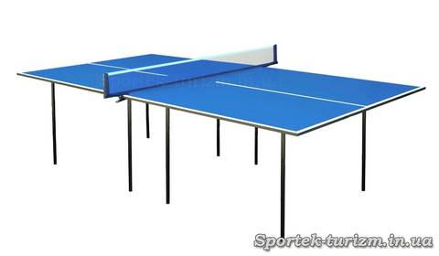 Простой синий теннисный стол для помещений 