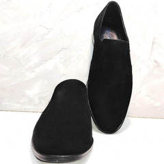 Красивые замшевые туфли классика мужские Ikoc 3410-7 Black Suede.