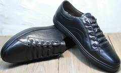 Городские кроссовки мужские черные кожаные на осень Novelty 5235 Black